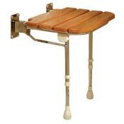 AKW Fold-up Wooden Slatted Seat w/ Support Legs